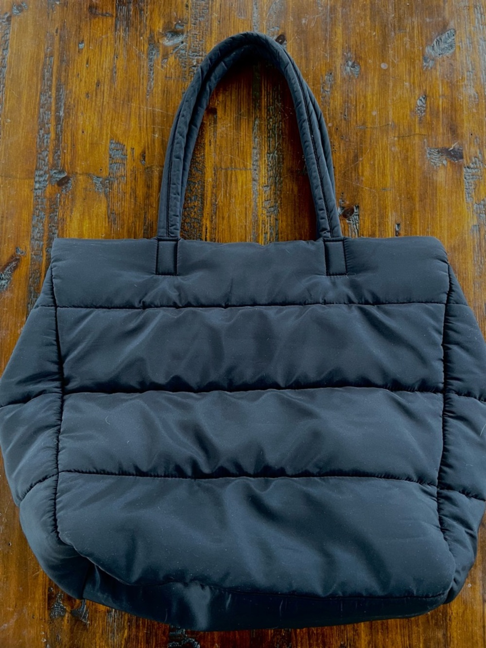 Banana Republic Large Quilted Puffer Tote Bag — Black